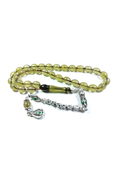 İskeçe Tesbih Немски сребърен пискюл, комбиниран пресован кехлибар, сертифици...