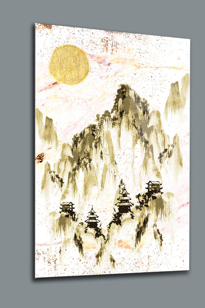 glassartdesign Pictură pe sticlă Munții Japoniei