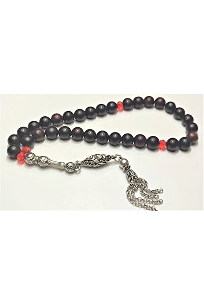 İskeçe Tesbih مخرطة جافة مصنوعة يدويًا ومصقولة بطول المعصم من خشب الصندل المع...