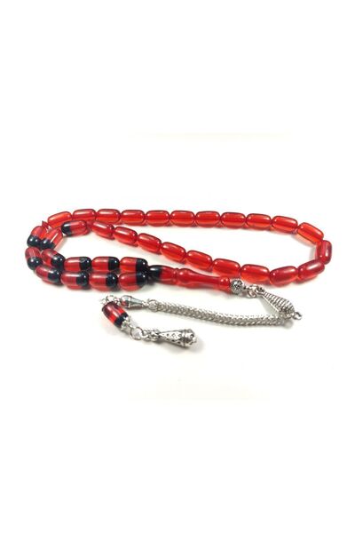 İskeçe Tesbih Sticlă de avion de culoare anormală, placată cu argint, cu ciuc...