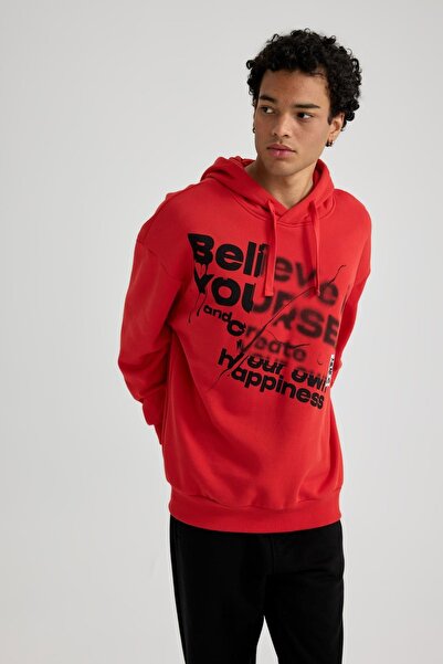 DeFacto Hooded Oversize Printed Sweatshirt - A4790ax23au