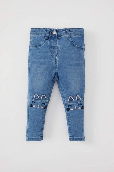 DeFacto Pantaloni de blugi cu picior drept 3D fetiță B0064a523wn