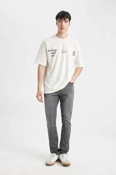 DeFacto Pedro Slim Fit Στενή Εφαρμογή Κανονική μέση με στενό πόδι Jean παντελόνι A6946ax23au