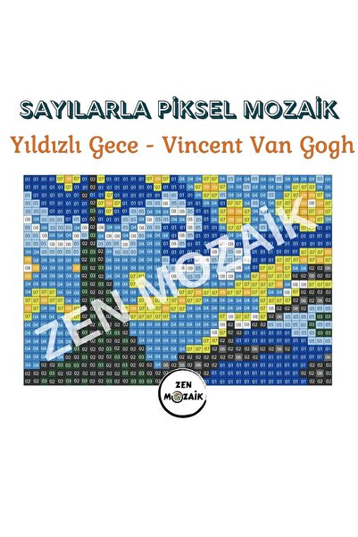 Zen Mozaik Sayılarla Piksel Mozaik Kendin Yap Seti - Sanatsal Mozaik Serisi -...