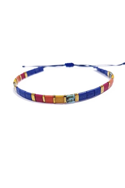 Funny Takılar Takılar Altın Rengi Hematit Doğaltaşlı Mat Çok Renkli Miyuki Tila Bileklik