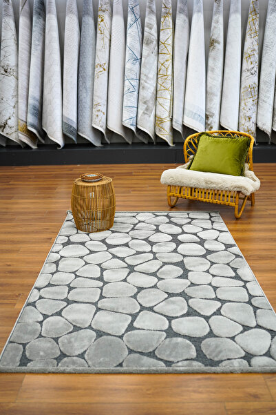 ASPERA HALI İndus 8001 Gri Bukle Yumuşak Dokulu Salon Mutfak Oturma Odası Makine Halısı Koridor Kesme Yolluk