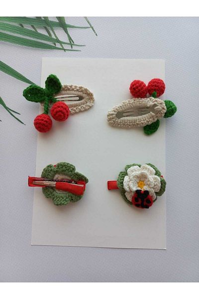 Kadın Girişimciler Atölyesi Set of 4 Handmade Organic Baby-Child Hair Accessories
