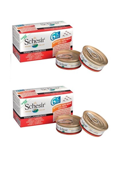 Schesir Multipack Ton Ve Karidesli Kedi Konserve 6 X 50 Gr 2 Li Eko Paket