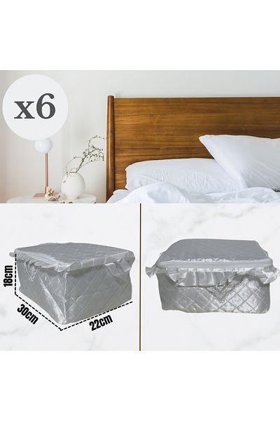 Sertil 6 Pieces Satin Storage Bag Mini Chest Type
