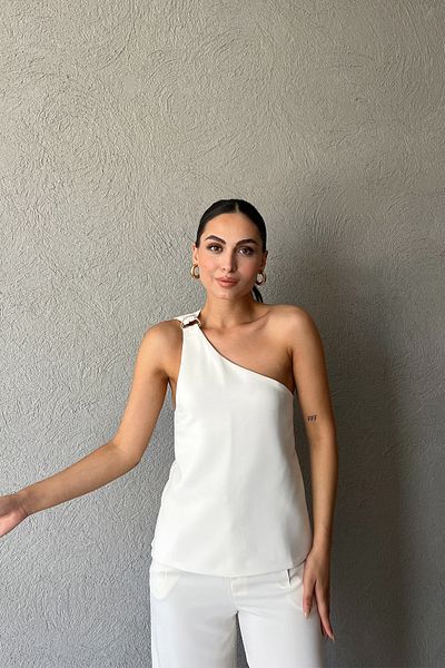 Seda Yalçın Atelier سترة غير متماثلة بربطة كتف واحدة - إكرو مفصلة