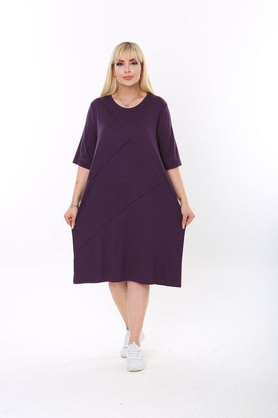 GOLVEN Cotton Sports Stitching Large Size Dress