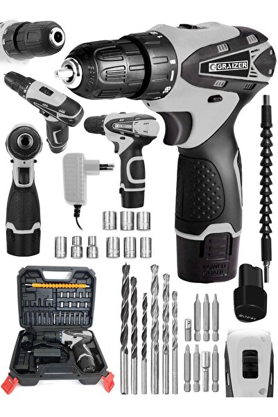 Graizer Alman 32 V Bakir Sargili Metal Şanzuman Çift Akülü Şarjlı Vidalama Ma...