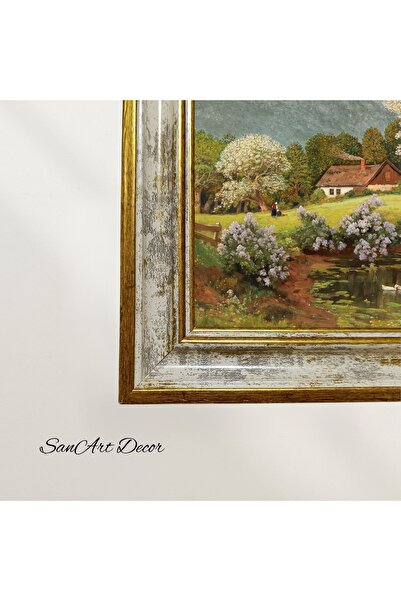 Sanart Vintage Painting with Frame, Oil Painting, Framed Painting, Artistic Decor, Landscape Painting