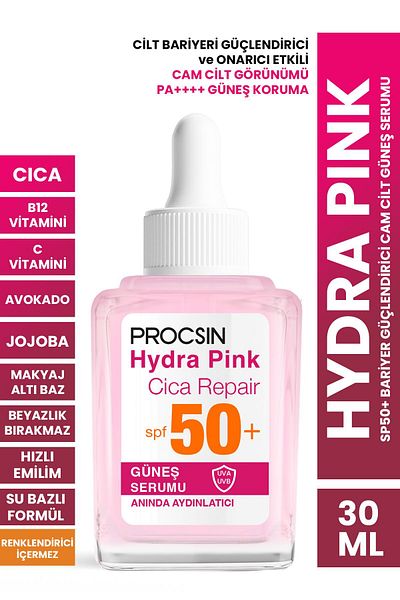 PROCSIN Hydra Pink Sp50 - 30ml Sun Serum, Glass Skin Barrier and Strengthener
