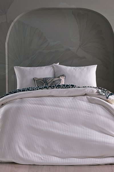 Doqu Home Σετ Παπλωματοθήκη Artline Satin - Διπλό King Size, Λευκό