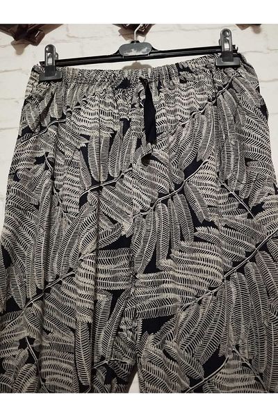 anne moda ankara Patterned, summer, viscose cotton high waist, 2-pocket pants