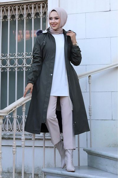 ALNİSS COLLECTİON Water and Windproof Araboy Women's Jacket with Fur Inside and Pocket Detail