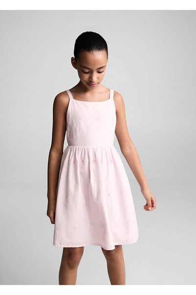 MANGO Kids Κεντητό Φόρεμα