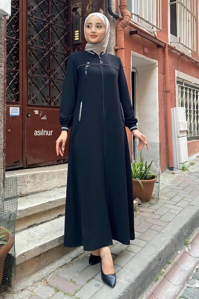 ASİLNUR نيدا سوداء مضلعة Ferace