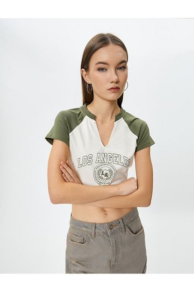 Koton Γυναικείο T-shirt εκρού - 4sal10851ık Μοντέλο