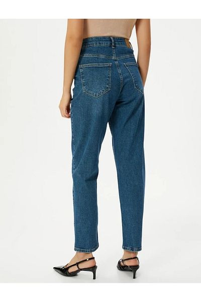 Koton Damen-Jeanshose in dunklem Indigo – 4sal40025md
