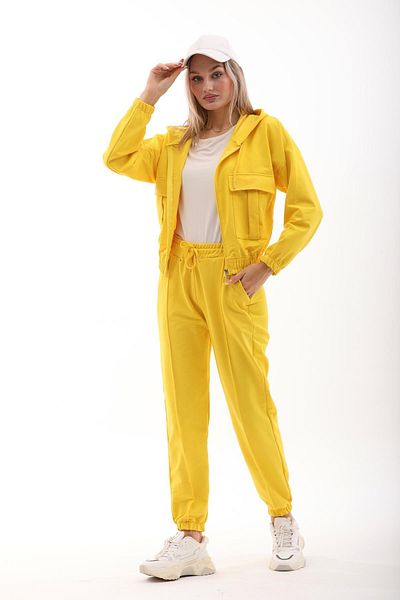 WestBound Γυναικείο αθλητικό κοστούμι YELLOW - Casual κοντό με μεγάλες τσέπες