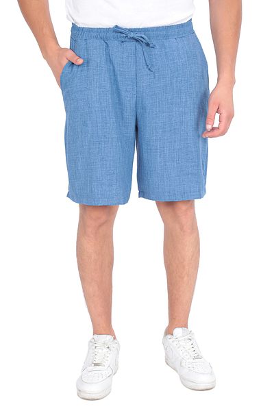 Sh Mağazacılık Pantaloni scurți de vară pentru bărbați, confortabili, din bumbac, cu aspect de in, cu talie înaltă