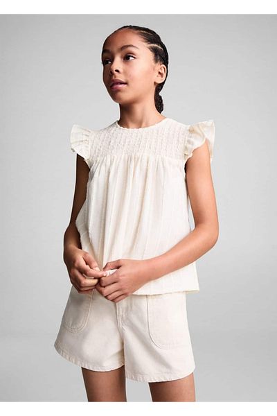 MANGO Kids Halenka s volánky a šňůrkou