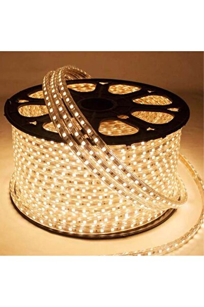 Cata 220 Volt Şerit Led 3 Çipli Amber Günışığı 25 Metre Cat Ct-4553