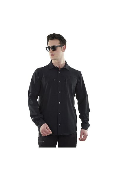 Alpinist Alpinist Tegus Men's Black Long Sleeve Shirt - Uygunayakala ( 600701 )