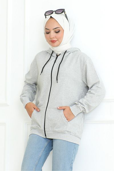 Bestenur Sweat cu glugă gri Ahlin 1101
