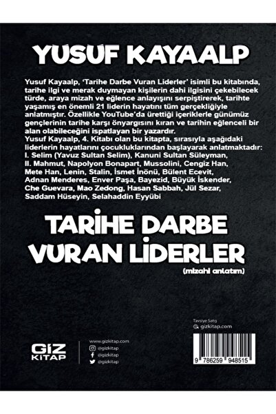 Giz Kitap Tarihe Darbe Vuran Liderler / Yusuf Kayaalp / Giz Kitap / 9786259948515