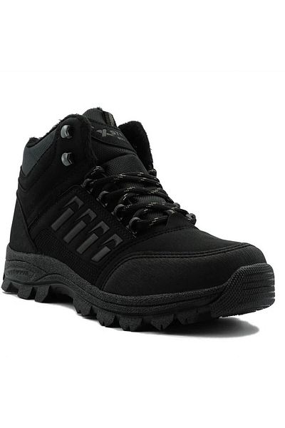 Sportlife Men's Black Bound and Side Zipper Water Resistant Winter Boots