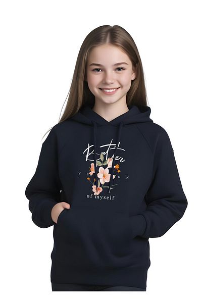 FYK COLLECTİON Суитшърт за момиче с щампа на кенгуру с детайли