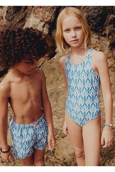 MANGO Kids Costum de baie albastru pentru copii