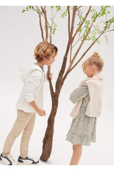 MANGO Kids Volanlı Desenli Elbise