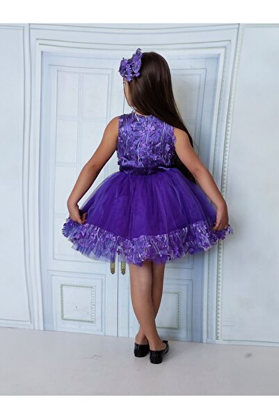 EFE KIDS Kız Çocuk Kısa Kol Papatya Detaylı Çocuk Abiyesi