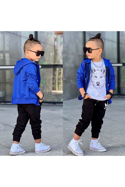Byasaf Kids 60053 COSUM CARDIGAN LUPO GAGĂ ALBASTRU