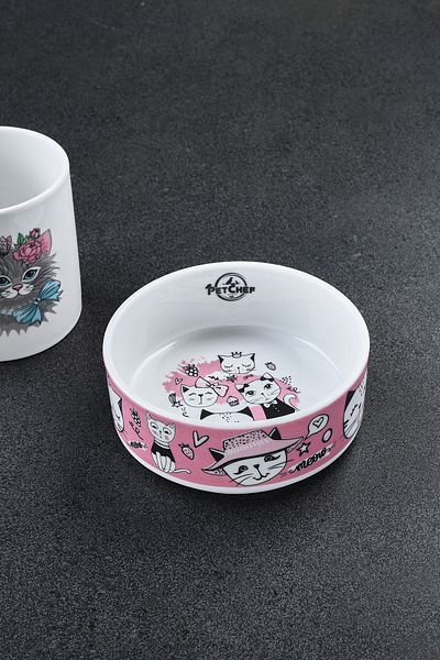 Petchef Porcelain Cat Food Bowl 12 cm Smoke