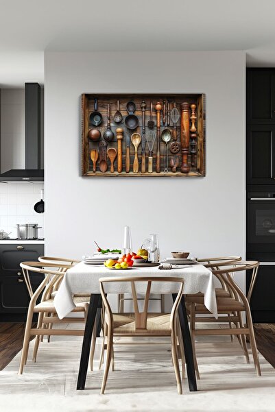 Arkeot Kadim Set Kanvas Duvar Tablosu - Mutfak Dekorasyonu