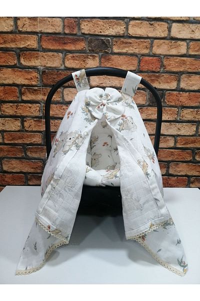 BUSEBABYHOME Muslin Stroller Cover and Cushion - Set of 2