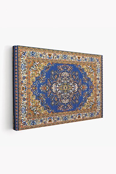 Arkeot Etnik Motif Desenli Vintage Duvar Tablosu - Dekoratif Kanvas Tablo - Salon oturma odası için tablo