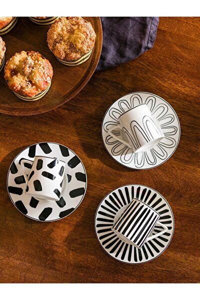 LC Waikiki LCW HOME Desenli 6 Kişilik Kahve Fincan Takımı 90 Ml