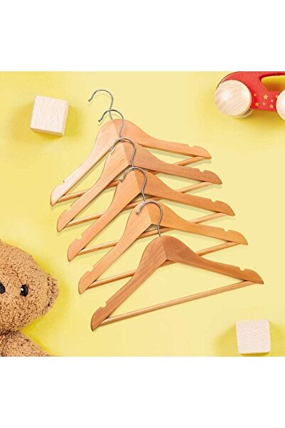 DUSOHOME 20 Pieces Natural Wood Color Children's Baby Clothes Clothes Hangers