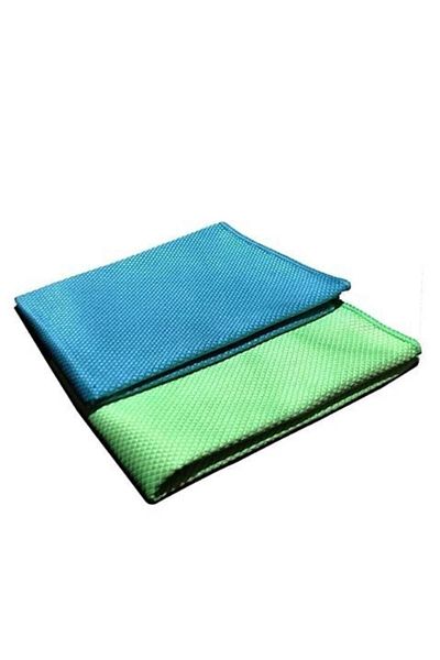 Mr Green قطعتان من القماش الزجاجي المصنوع من الألياف الدقيقة مقاس 30 × 40 سم - مرآة تنظيف عامة متعددة الأغراض
