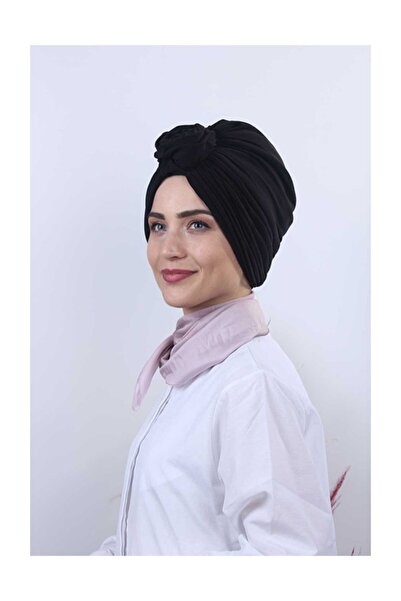 Moda Asse Çift Yönlü Güllü Düğüm Bone Siyah