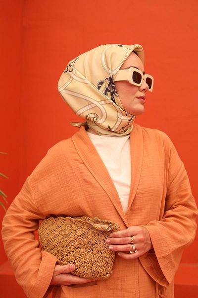 Silk Home Μεταξωτό κασκόλ Twill - Μοτίβο ζώνης