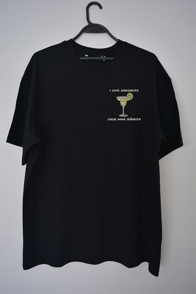 EldenStitch Unisex Margarita Κεντημένο μπλουζάκι Oversize