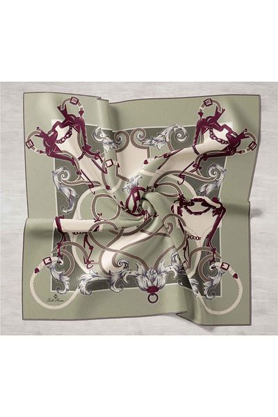 Silk Home Μεταξωτό κασκόλ Twill - Μοτίβο ζώνης