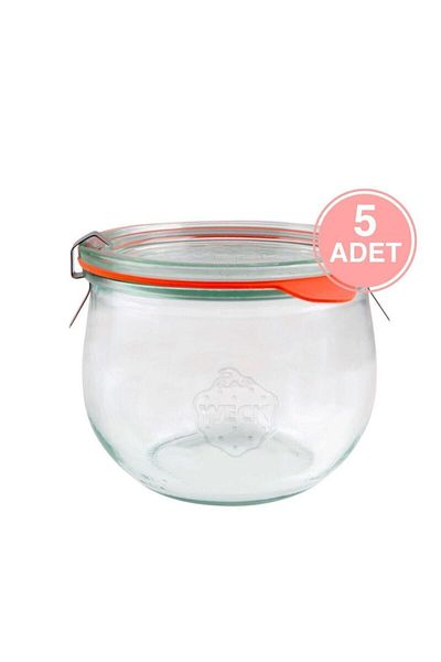 Weck 580 ml Tulip Glass Storage Jar 5 Pieces Wcktop